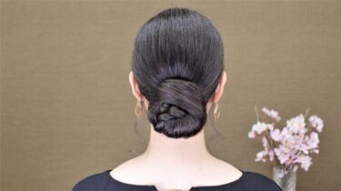 【着物シニヨン】ポニーテールから簡単に作れる可愛い和服まとめ髪
